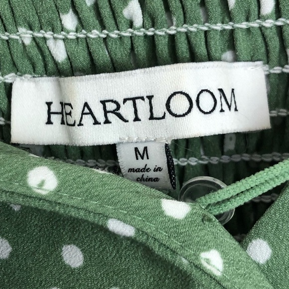 𝅺Heartloom olive green polkadot wrap dress - Picture 3 of 8